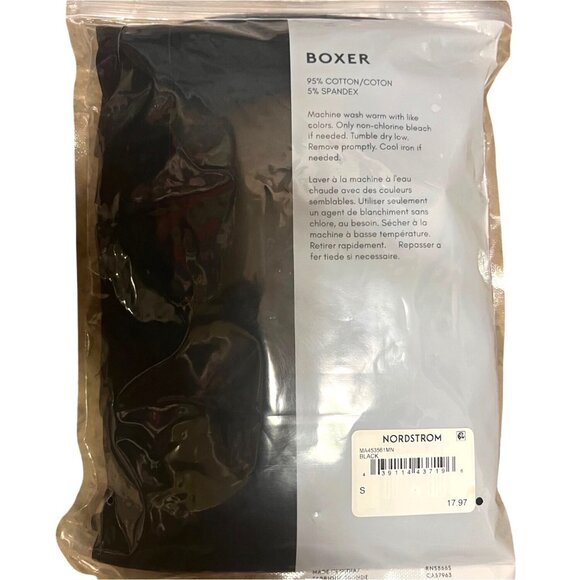 Nordstrom Rack Men’s Traditional Fit Black Boxer 3-Pack Cotton Spandex Small - Picture 1 of 2